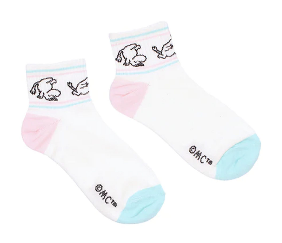 ムーミン ムーミン レディース レトロ アンクルソックス 白