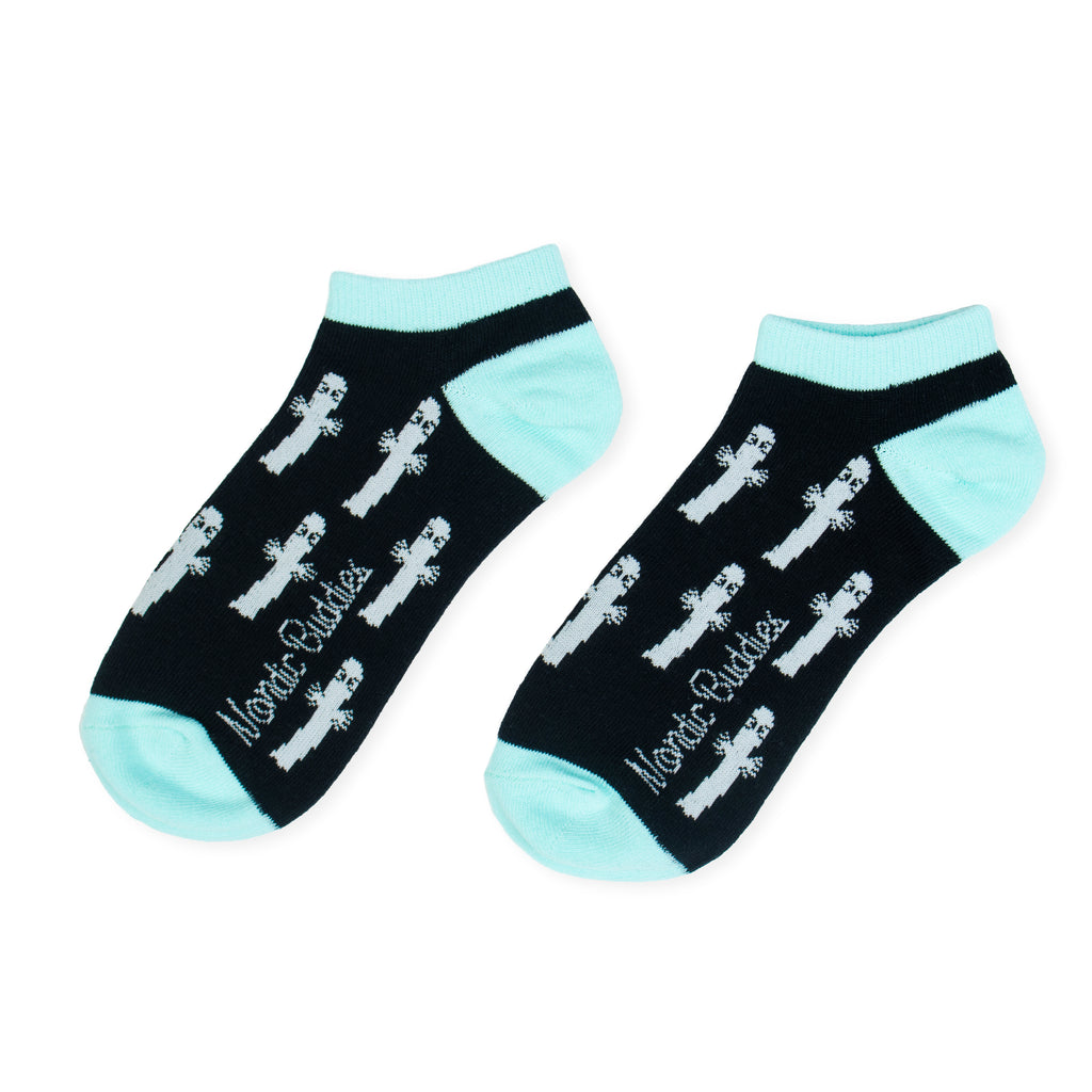 [Moomin] Nyoronyoro Men's Classic Ankle Socks Black/Turquoise