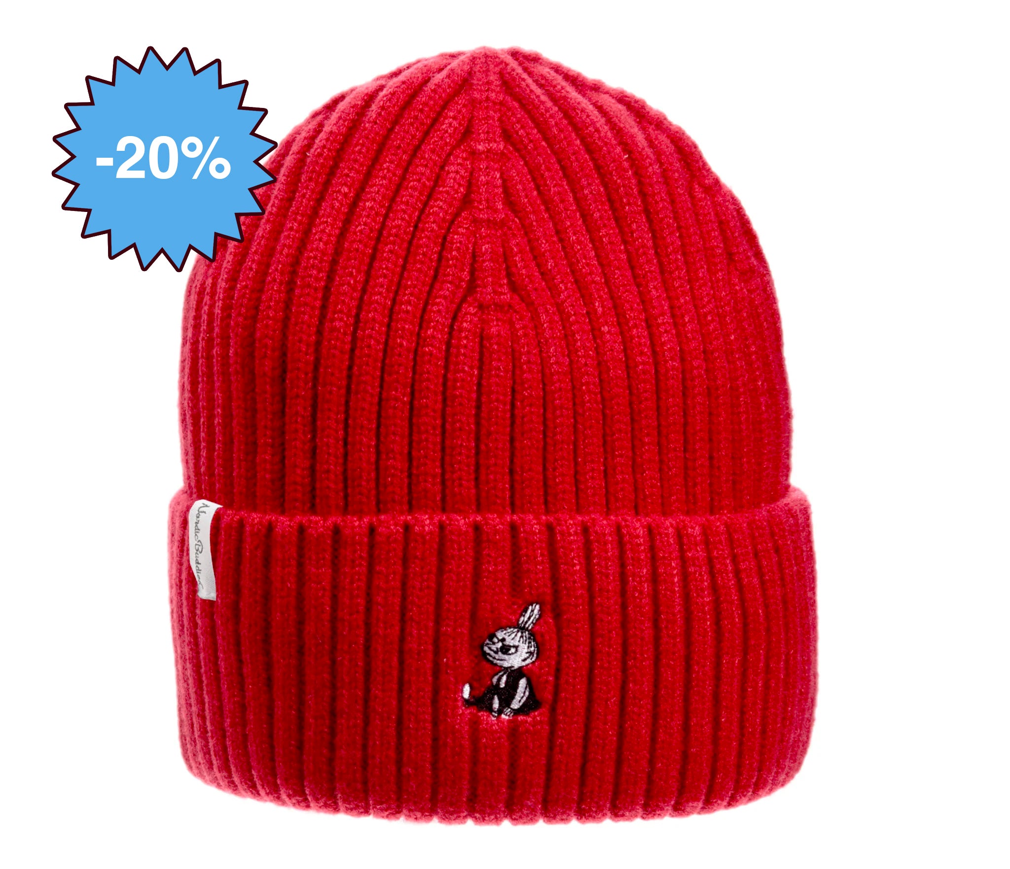 [Moomin] Little My Winter Embroidery Beanie Red