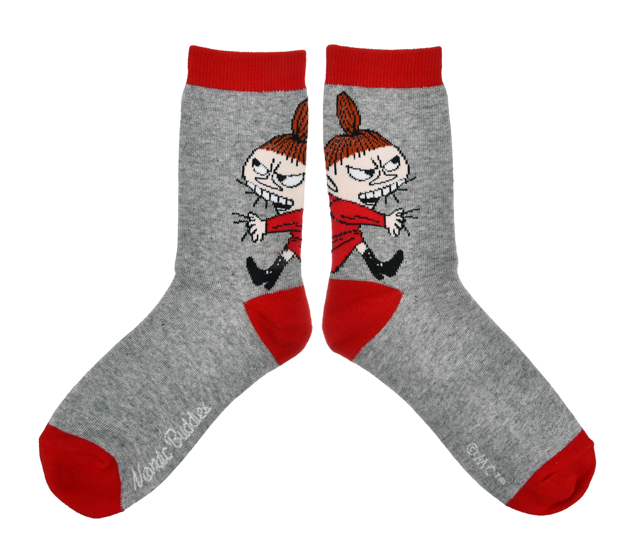 【ムーミン Moomin】リトルミイ レディース クラシック ソックス グレー・レッド (23U)
