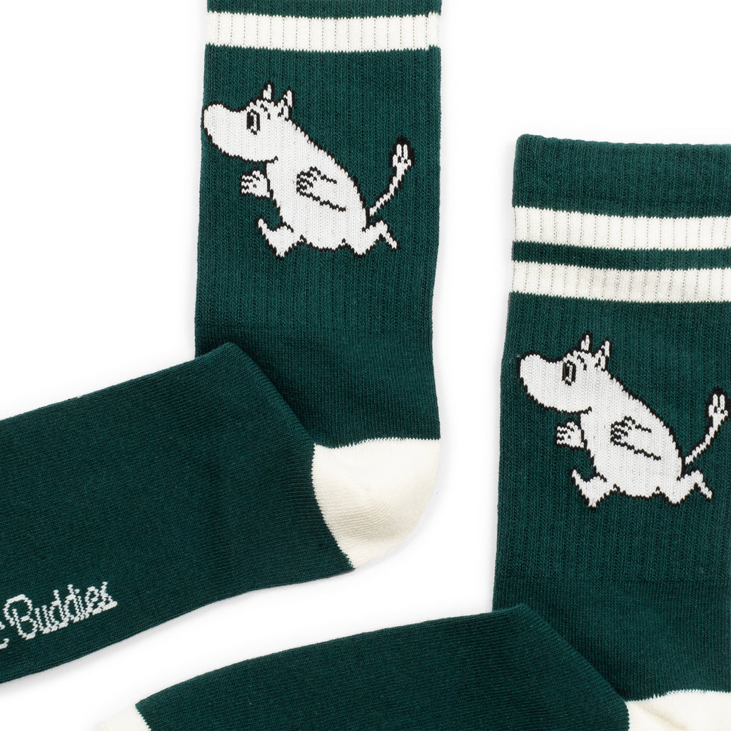 Moomin Running Men's Retro Socks Forest Green