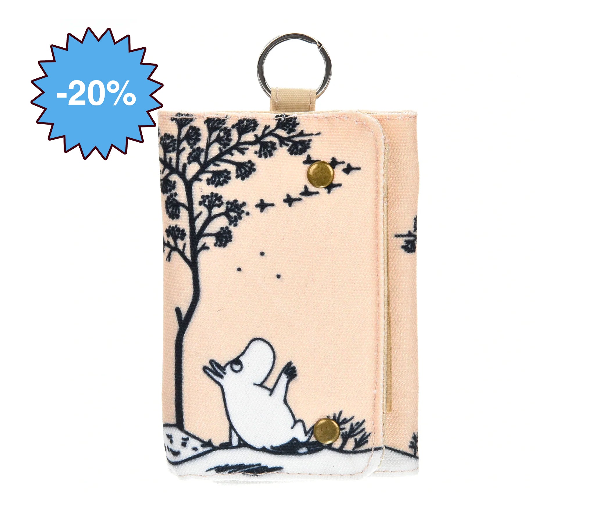 Moomin Under the Tree Canvas Wallet Beige