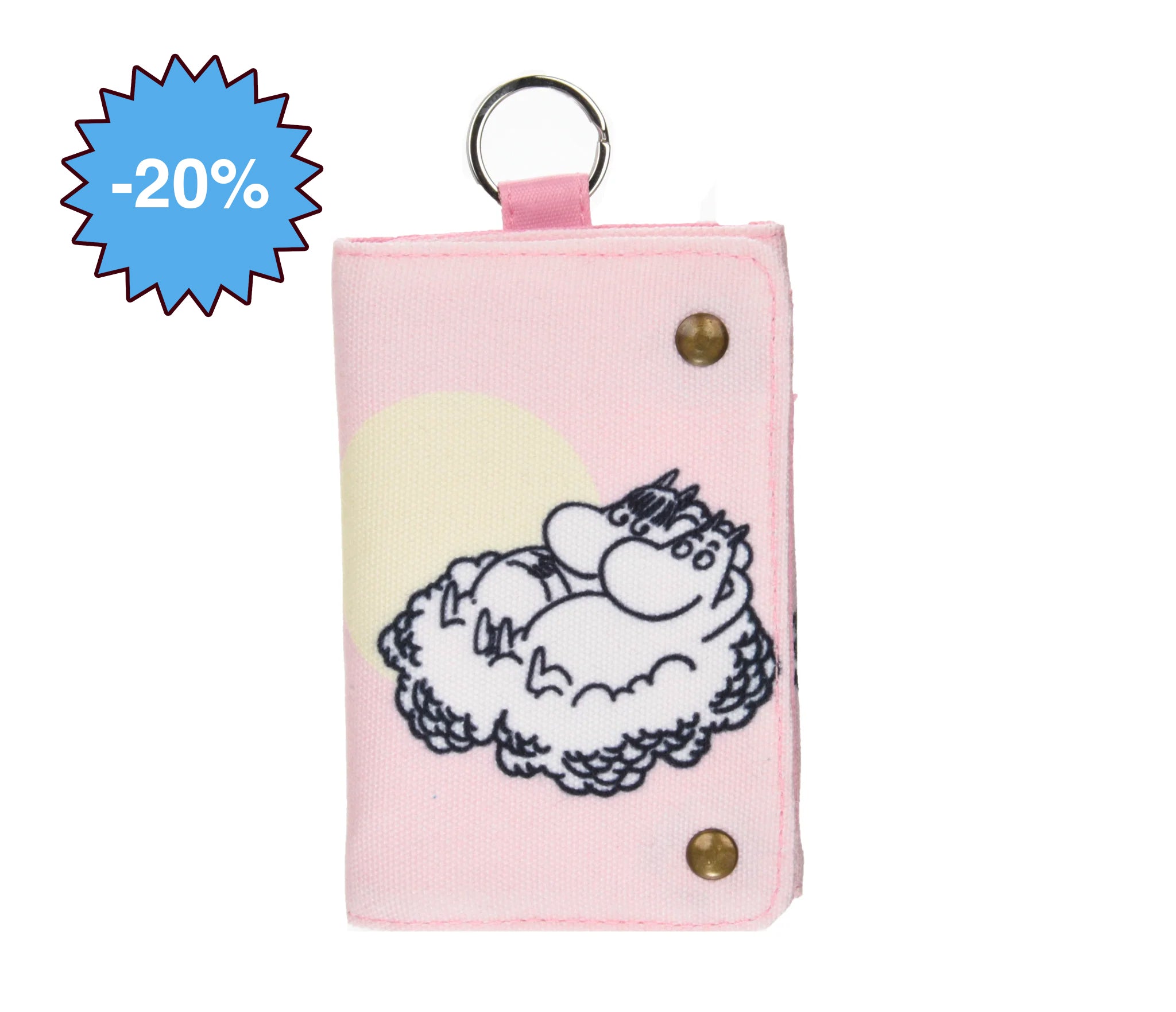 Moomin Riding on a Cloud Canvas Wallet Pink