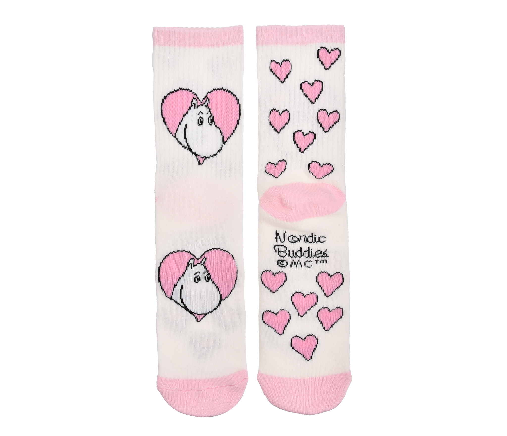ムーミン レディース レトロ ソックス ピンク ホワイト ハート