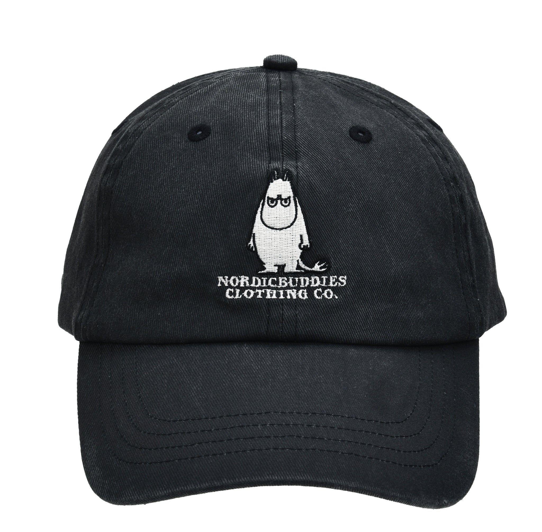 【ムーミン Moomin】アングリームーミン ウォッシュドダディキャップ ブラック