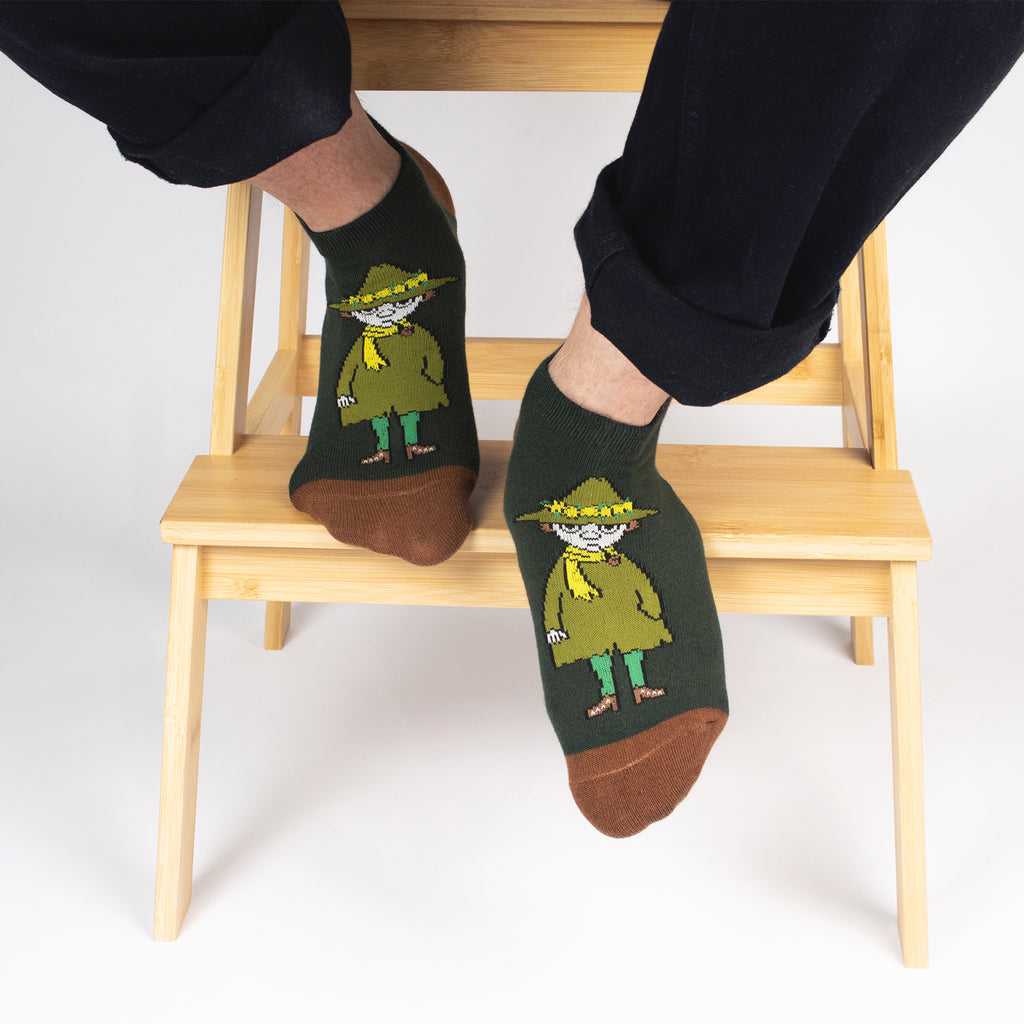 [Moomin] Snufkin Men's Classic Ankle Socks Forest Green