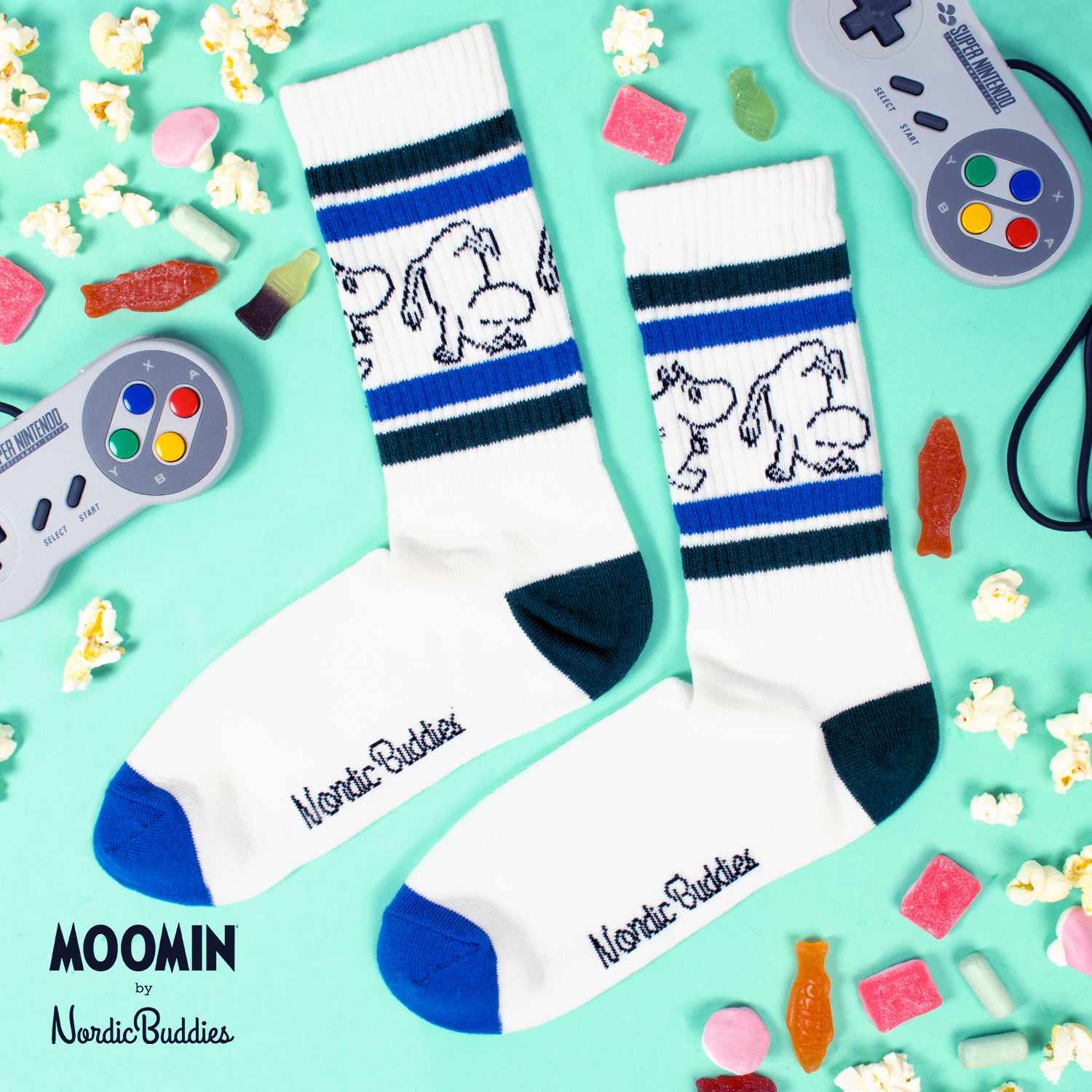 Moomin men's retro socks white